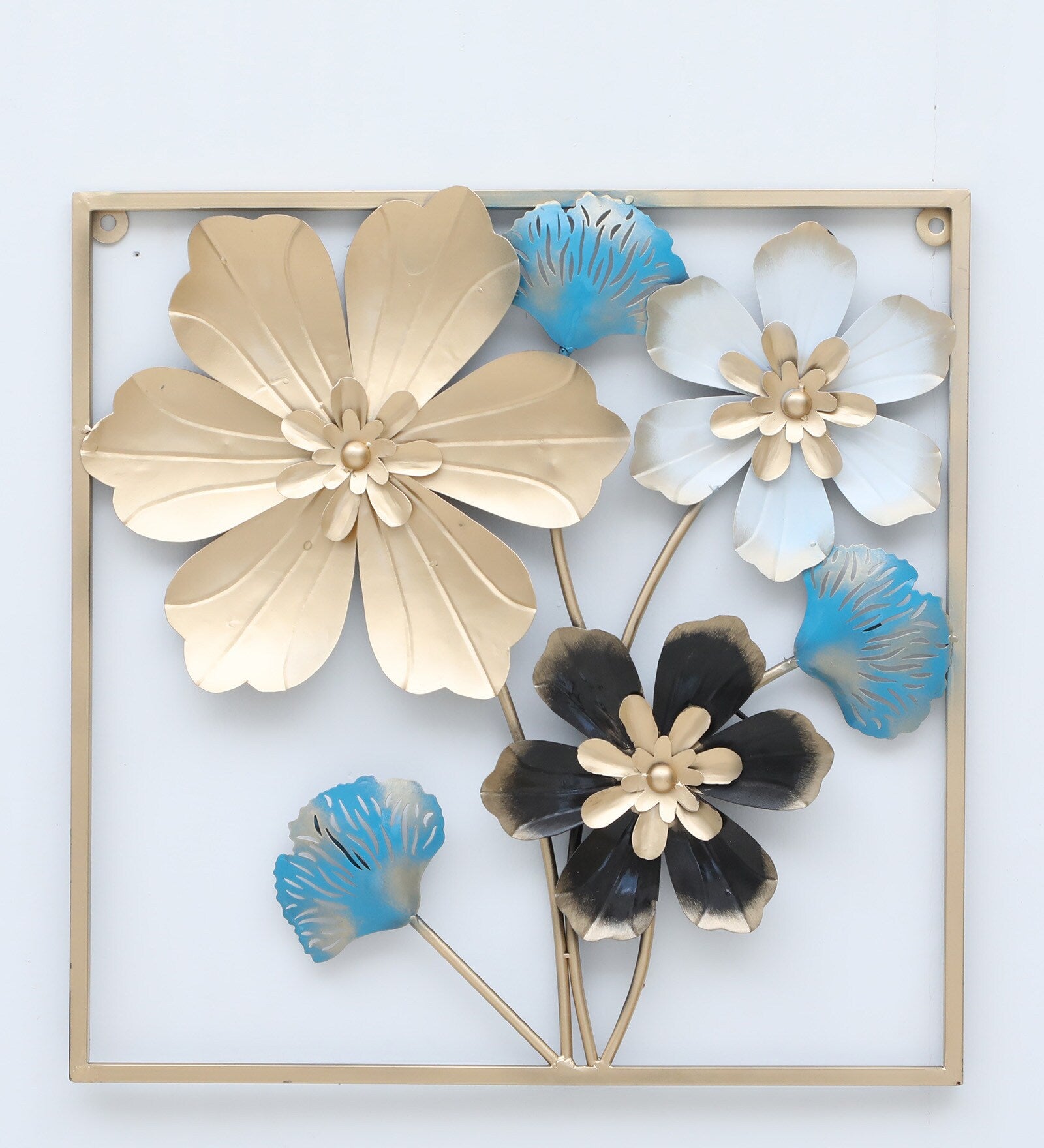 Golden Bloom Elegance Metal Wall Art