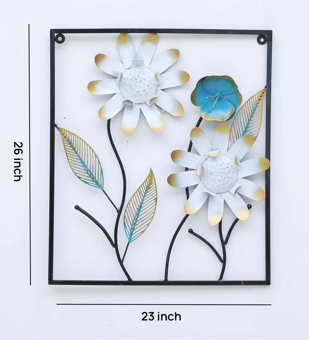 Elegant Floral Metal Wall Art (26x23 inch)