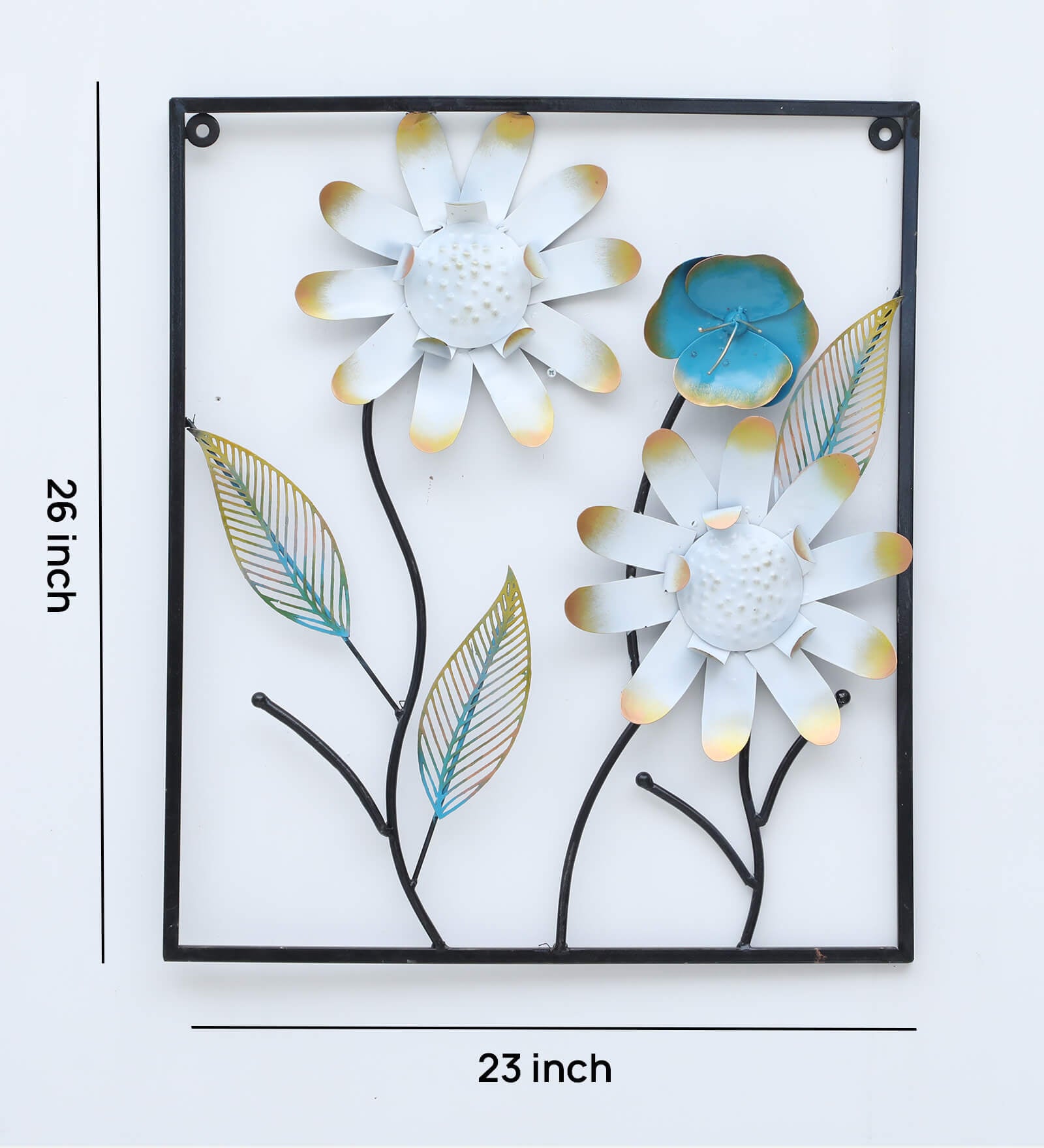 Elegant Floral Metal Wall Art (26x23 inch)