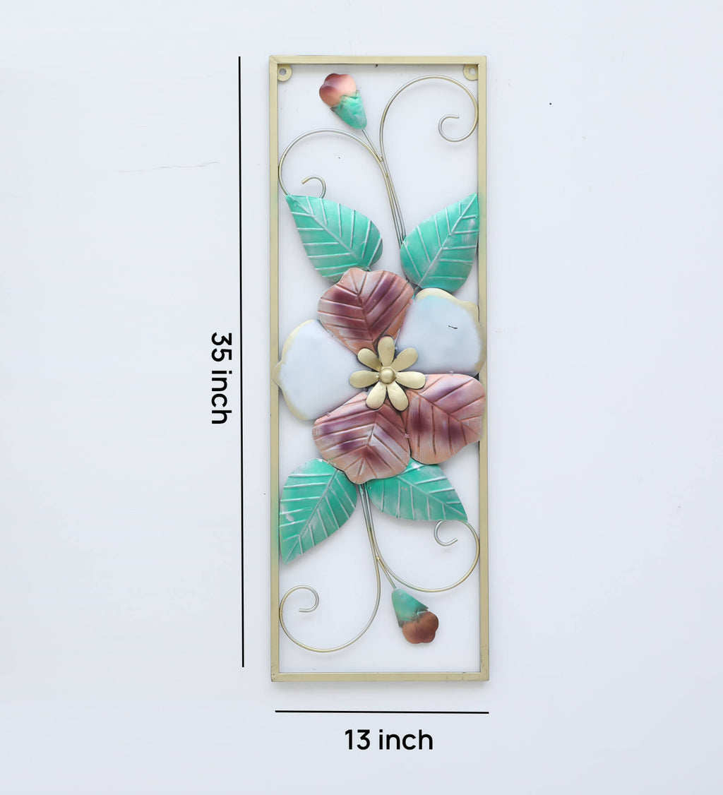 Elegant Floral Metal Wall Art Panels (Set of 2)