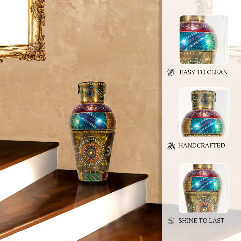 Handcrafted Multicolor Iron Decorative Flower Vase – 46 cm