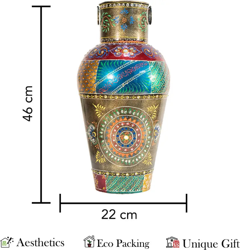 Handcrafted Multicolor Iron Decorative Flower Vase – 46 cm