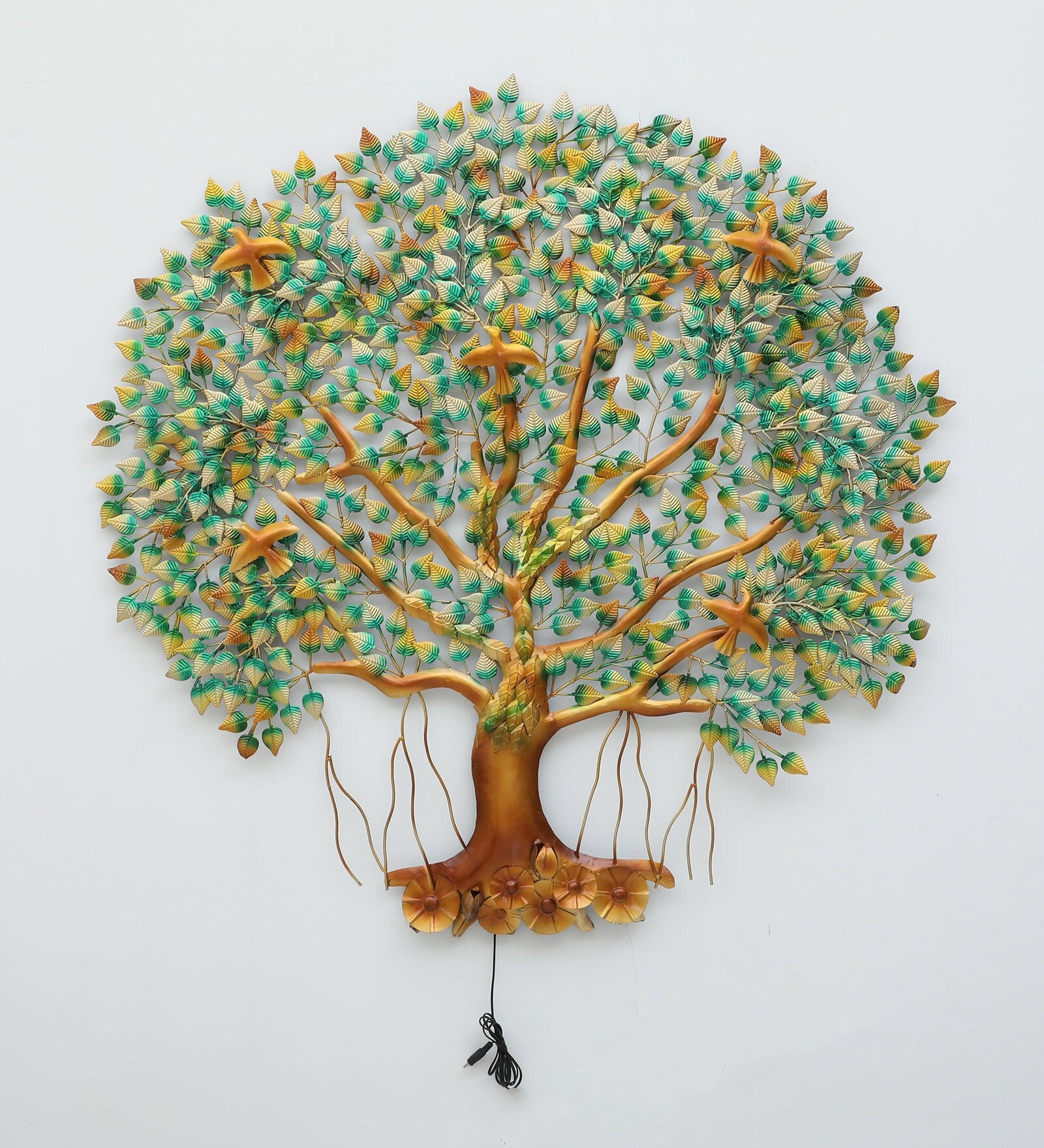 Handcrafted Metal Tree of Life Wall Art with LED Light (26x58 Inch)