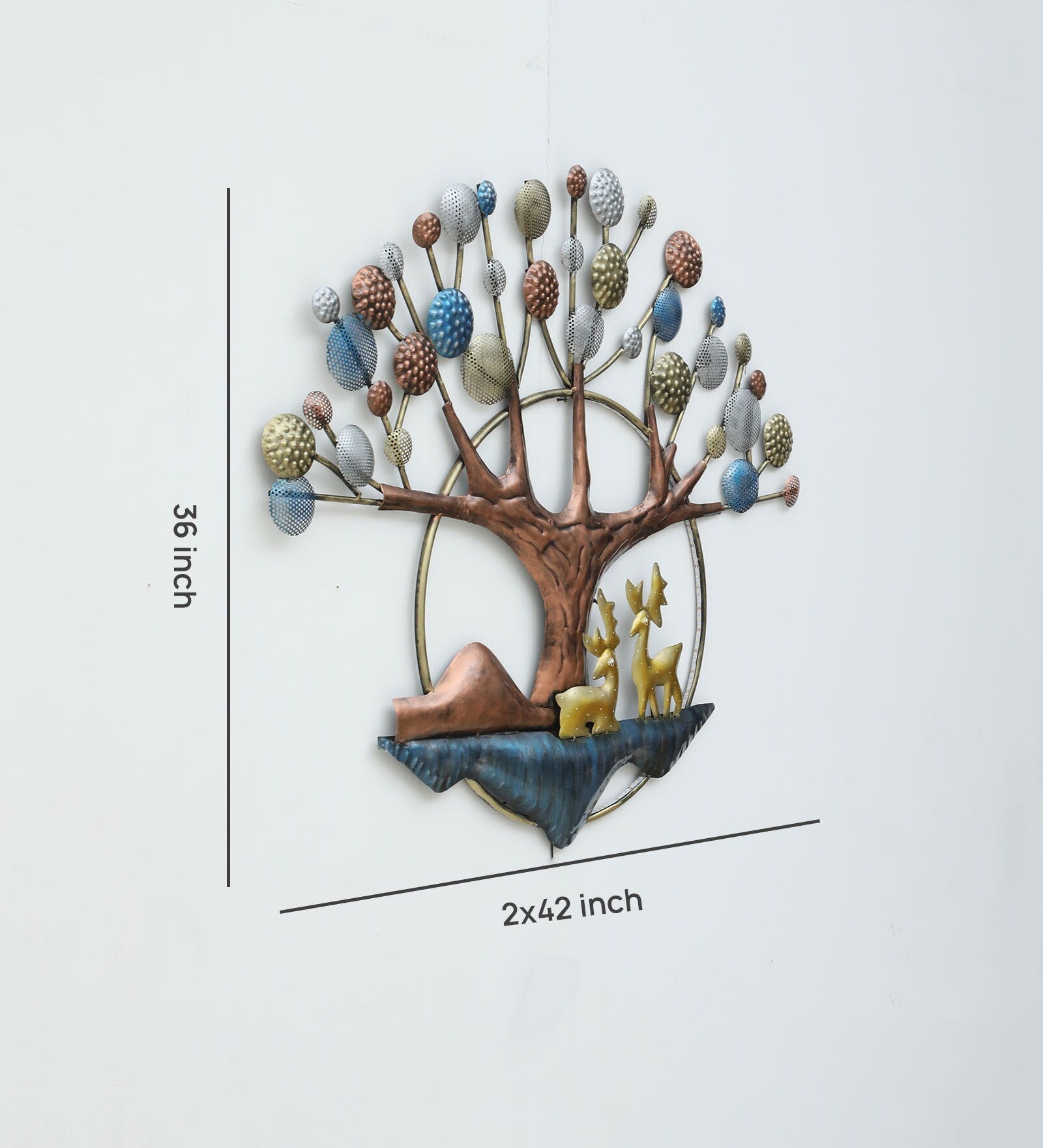 Enchanted Tree with Deer Metal Wall Art (LED Lighted)