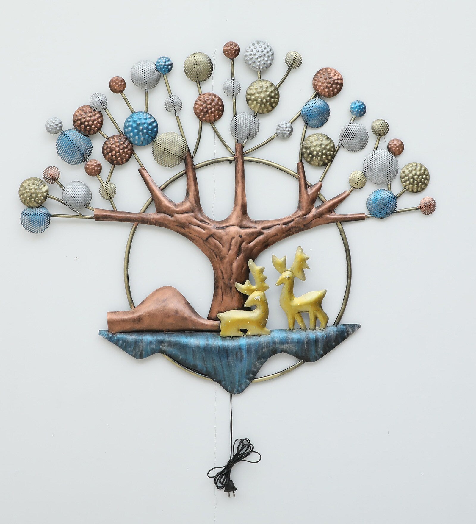 Enchanted Tree with Deer Metal Wall Art (LED Lighted)