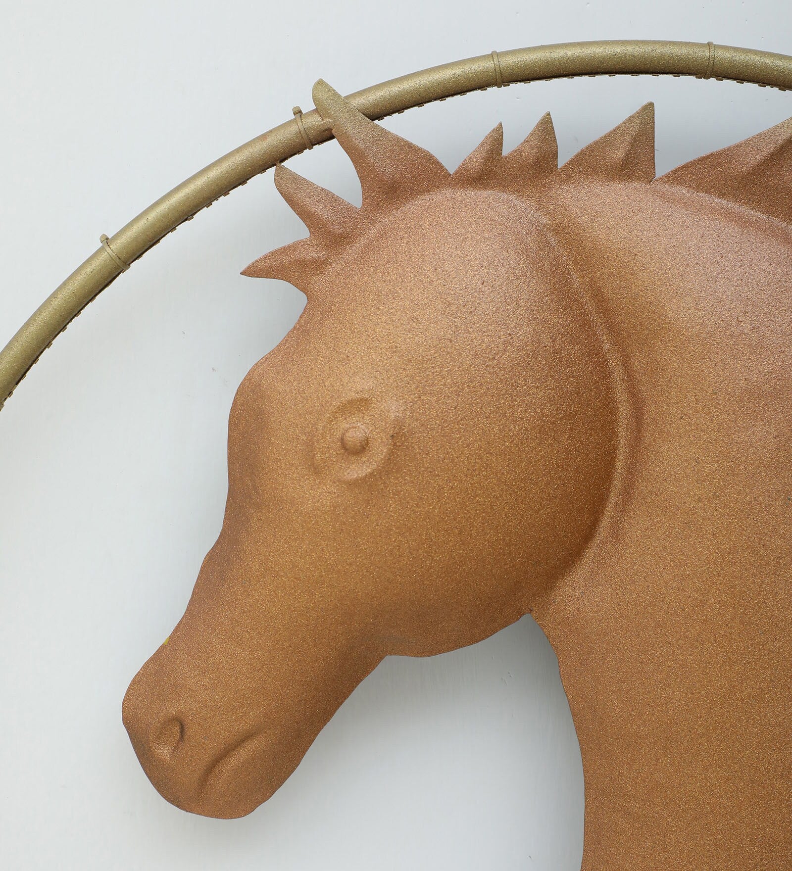 Golden Gallop Metal Horse Wall Art with LED Light