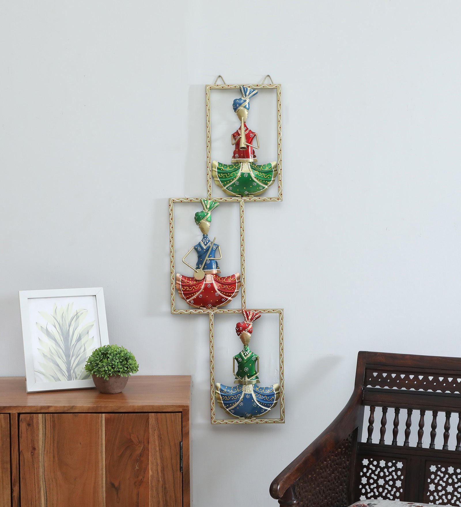 Traditional Brass Figurine Wall Art