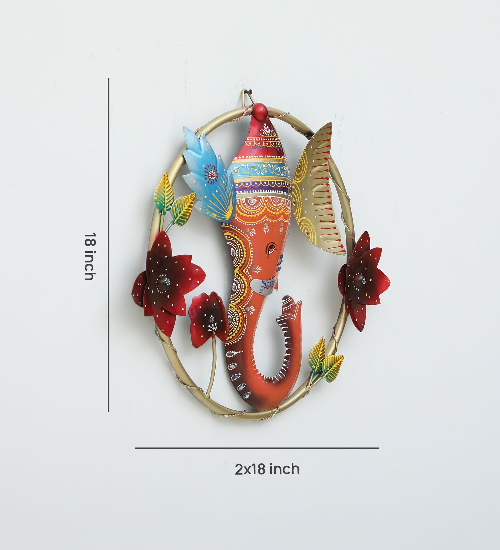 Vibrant Lord Ganesha Metal Wall Art – 54 cm