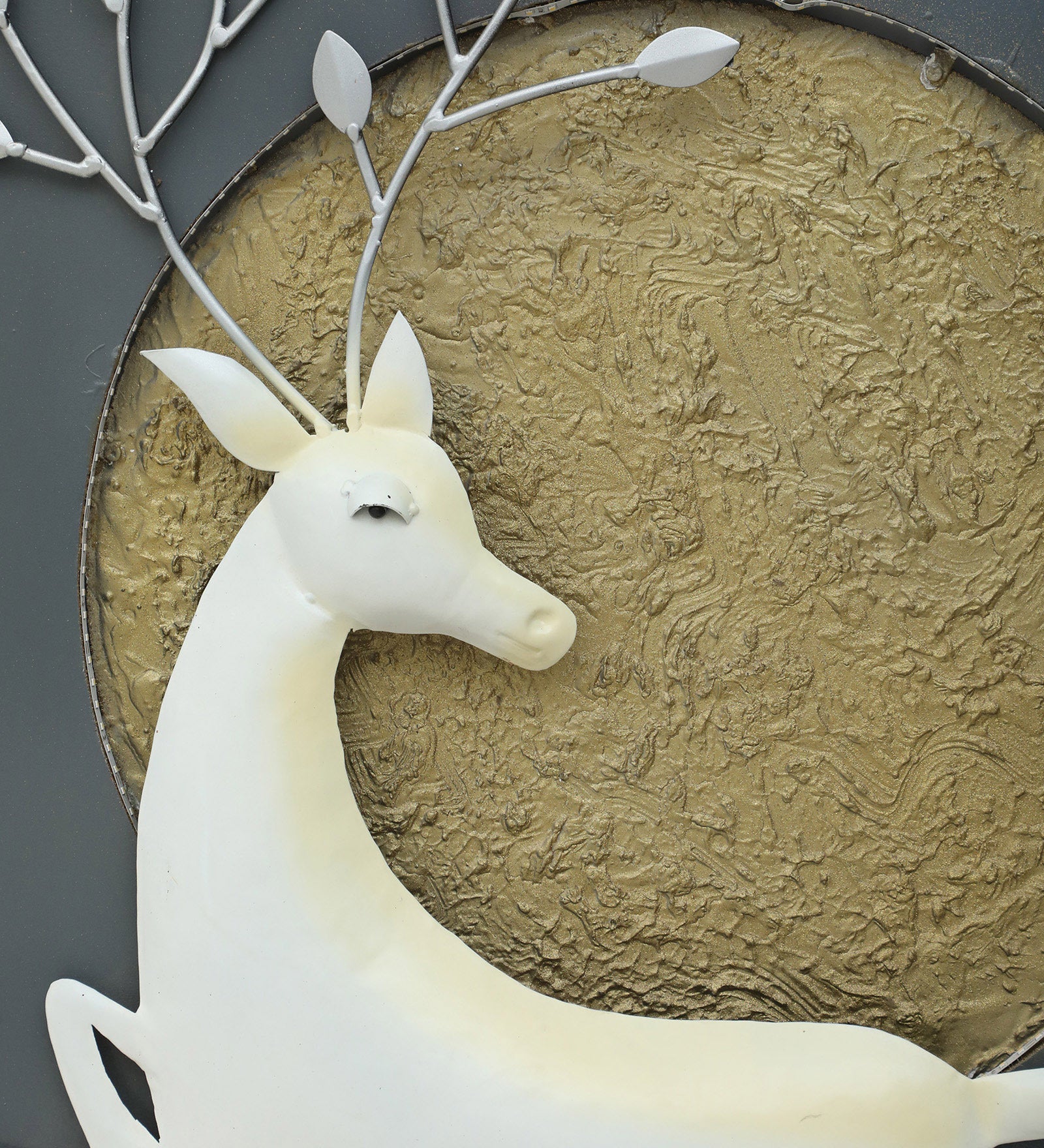 Elegant Deer Metal Wall Art with LED Backlight