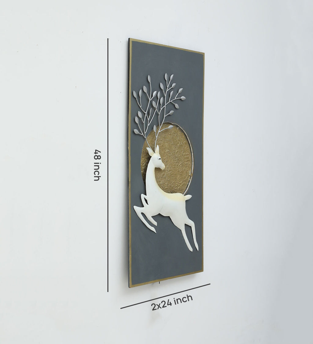 Elegant Deer Metal Wall Art with LED Backlight
