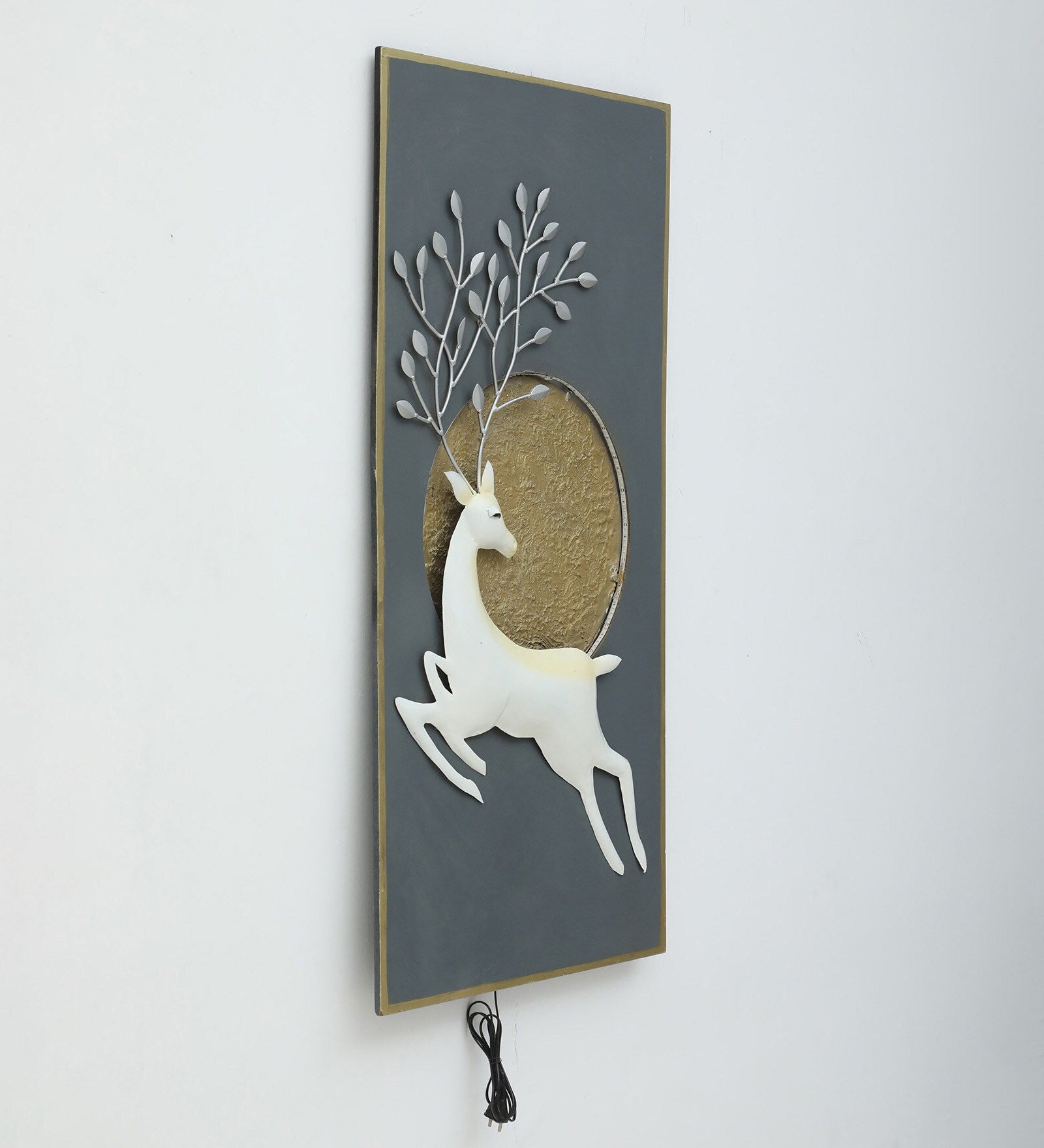Elegant Deer Metal Wall Art with LED Backlight