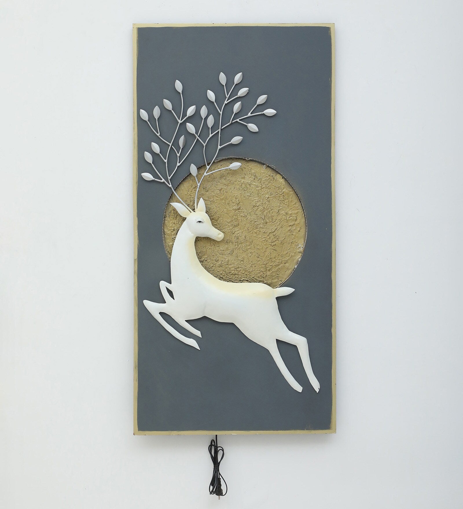Elegant Deer Metal Wall Art with LED Backlight