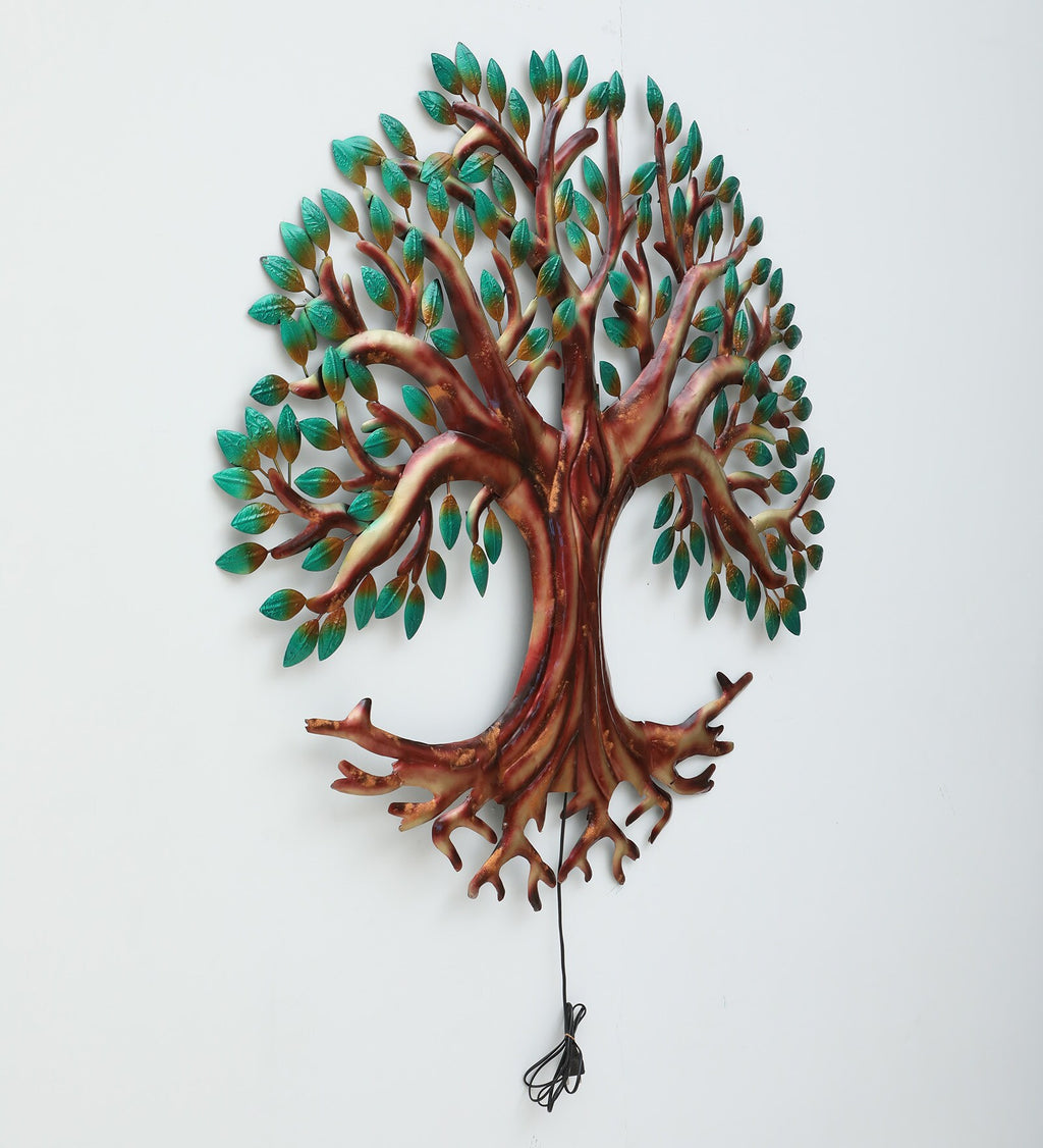 Illuminated Tree of Life Metal Wall Art (48x48 Inch)