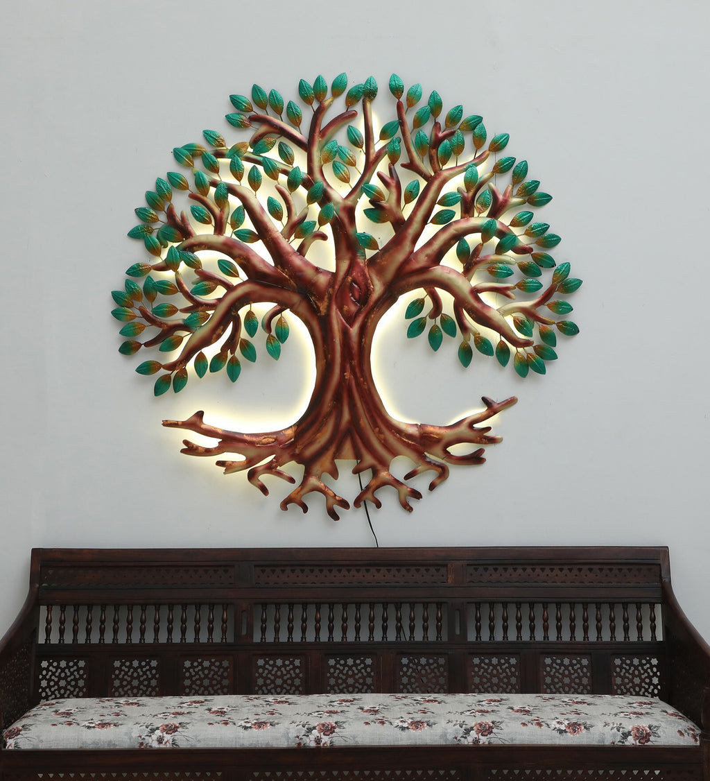 Illuminated Tree of Life Metal Wall Art (48x48 Inch)
