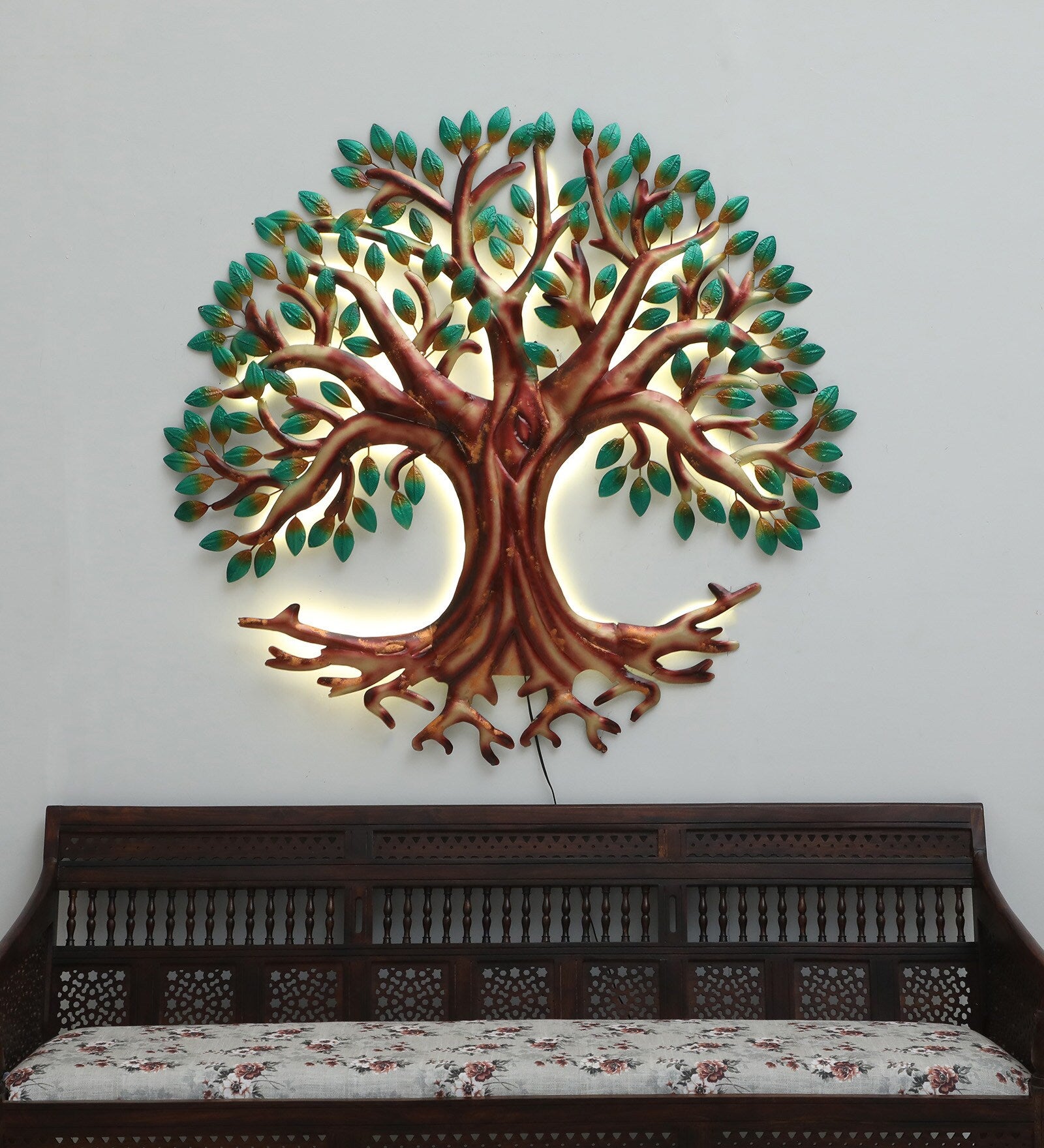 Illuminated Tree of Life Metal Wall Art (48x48 Inch)