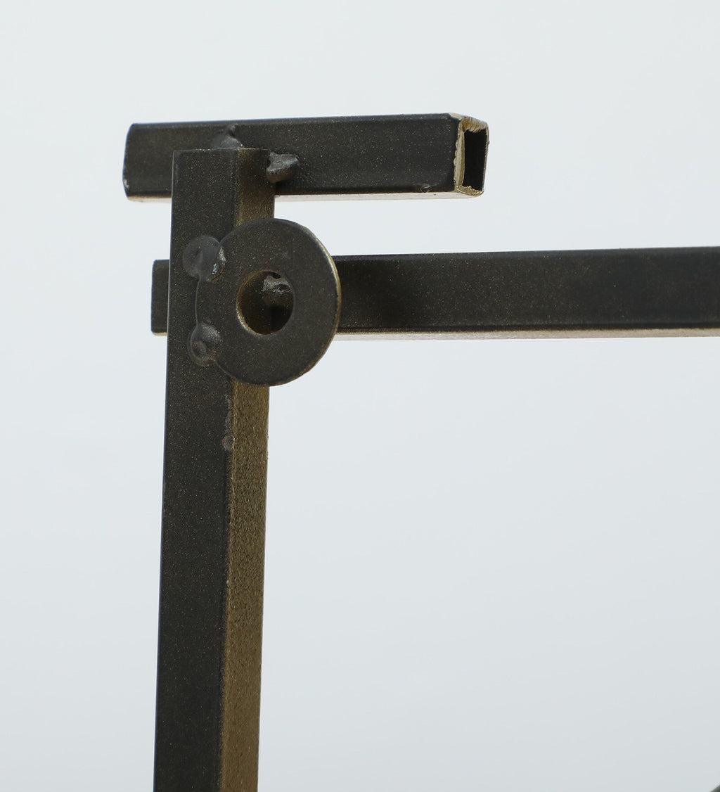 Golden Frame Blue Deer Metal Wall Art with LED Light