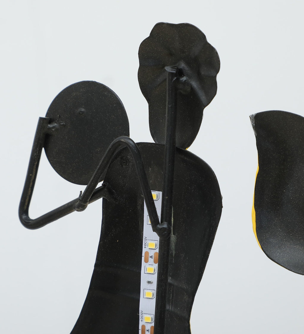 Royal Elephant Procession Metal Wall Art with LED