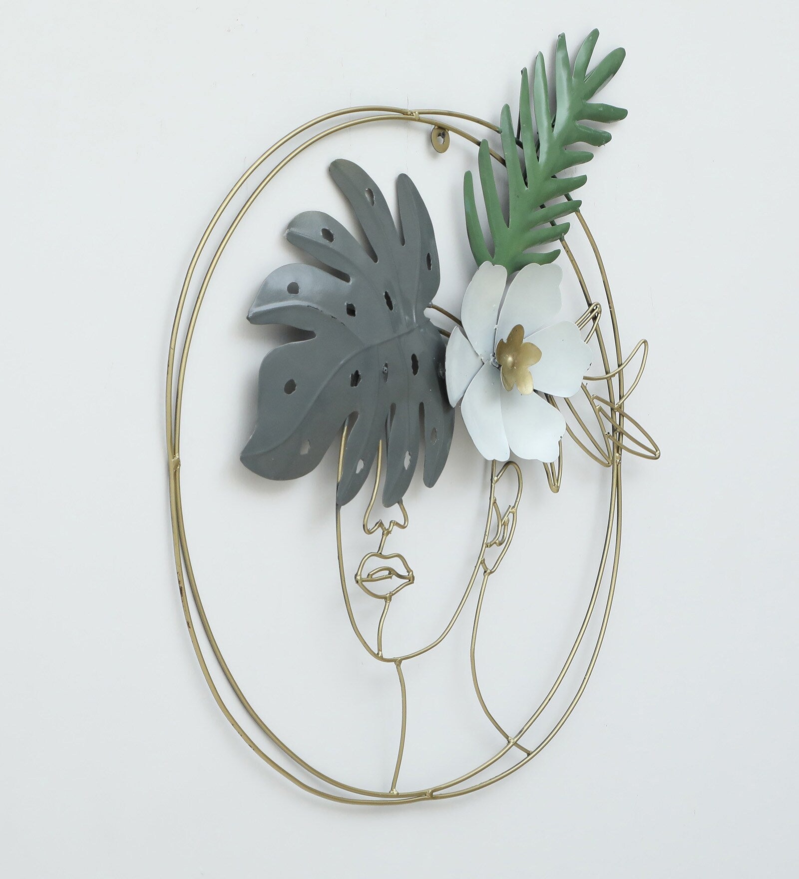 Abstract Floral Face Metal Wall Art (27x32 Inch)