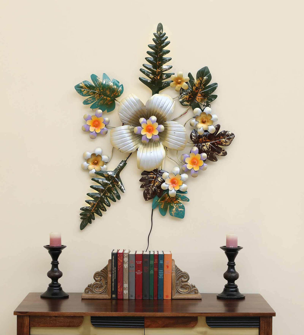 Radiant Bloom Metal Wall Art with LED Light