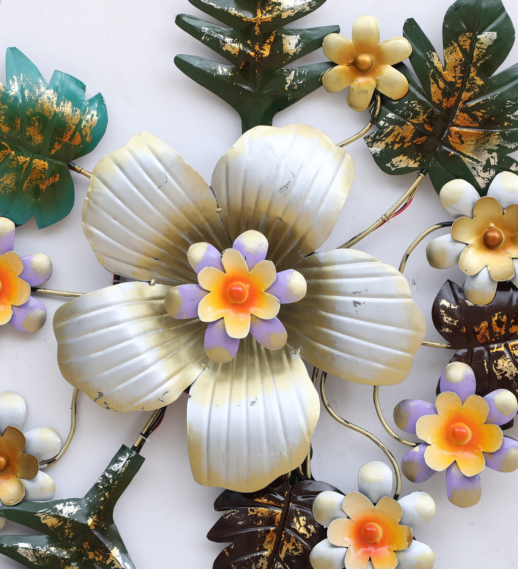 Radiant Bloom Metal Wall Art with LED Light