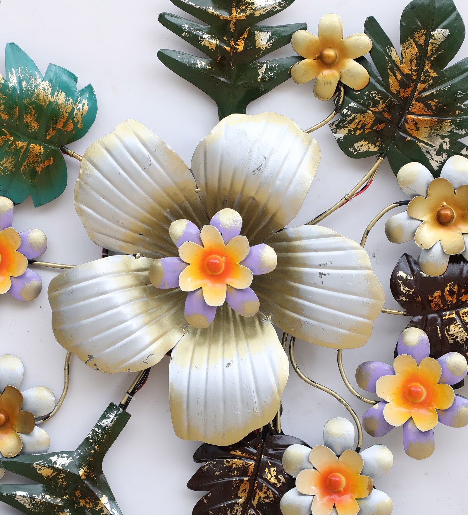 Radiant Bloom Metal Wall Art with LED Light