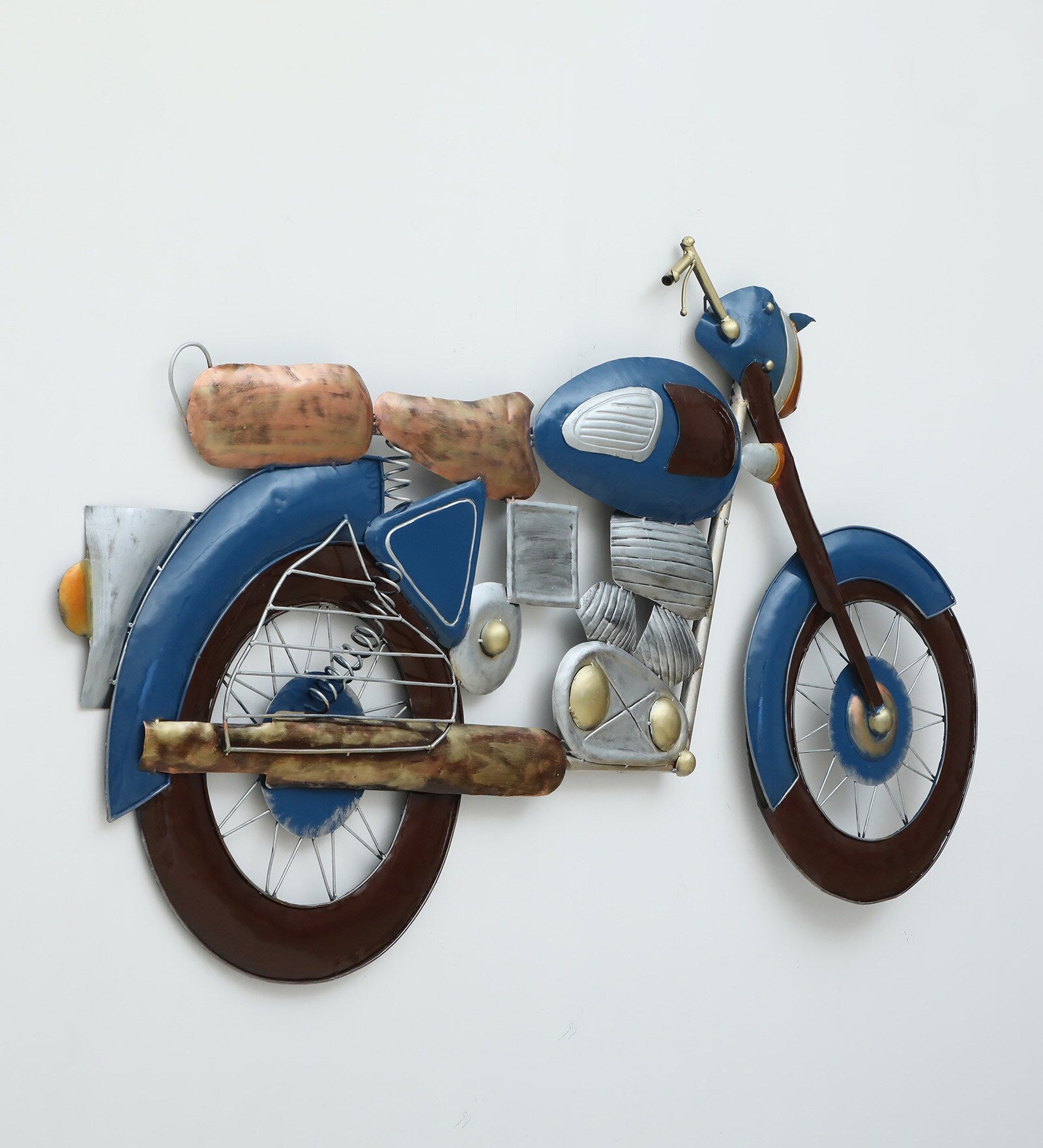 Vintage Blue Metal Bike Wall Art (40x72 Inches)