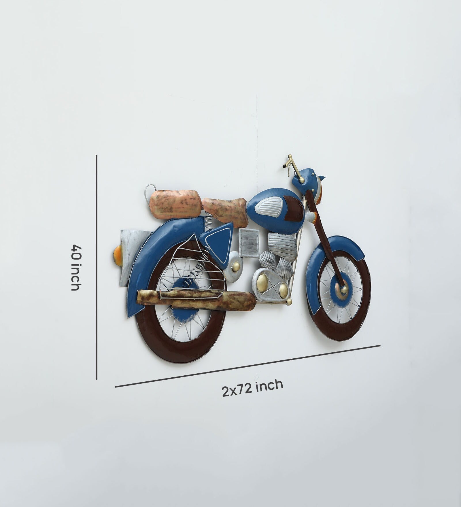 Vintage Blue Metal Bike Wall Art (40x72 Inches)