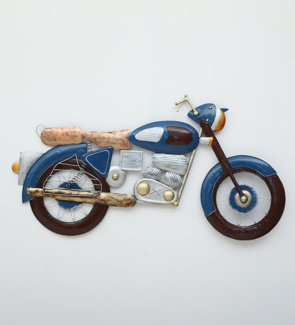 Vintage Blue Metal Bike Wall Art (40x72 Inches)