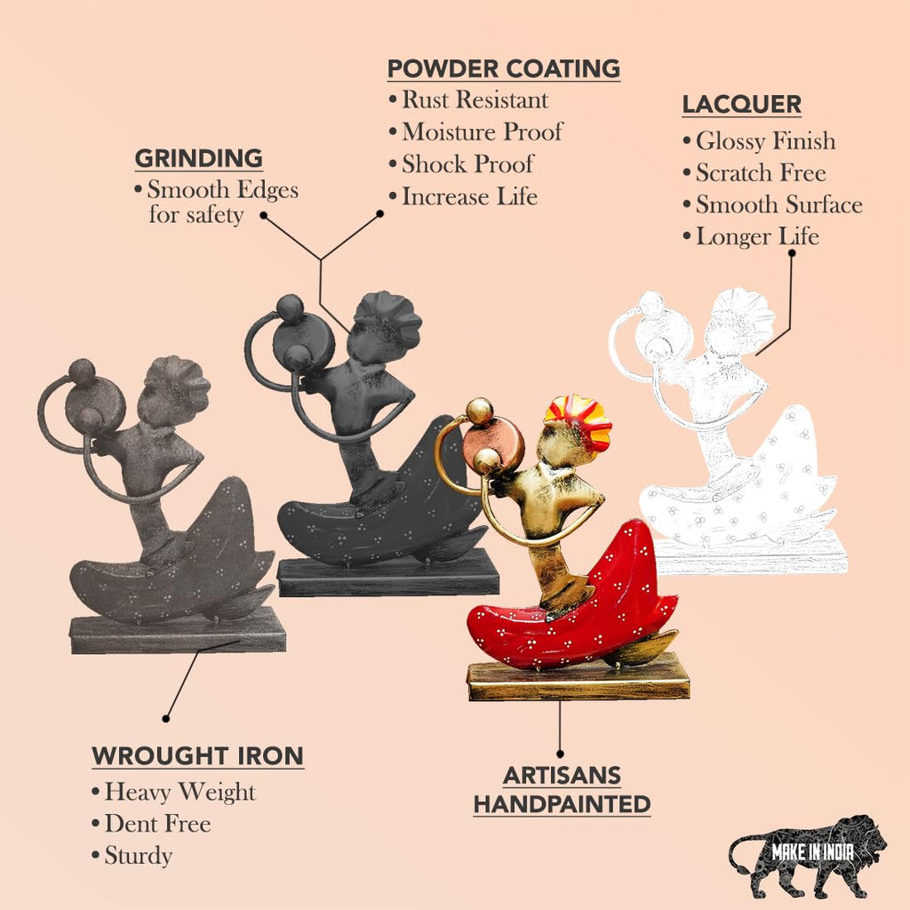 Vibrant Musician Figurine Set – Handcrafted Metal Art Decor (Set of 3)