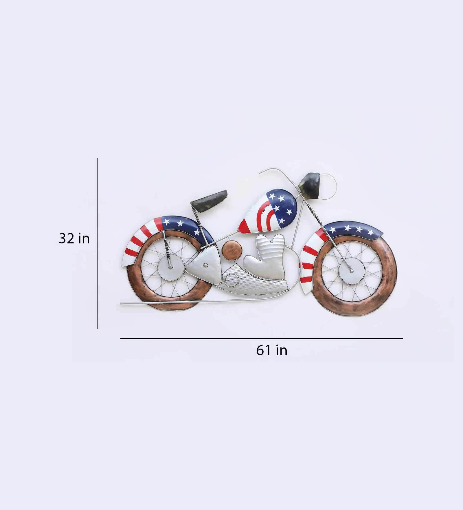 Patriotic Motorcycle Metal Wall Art