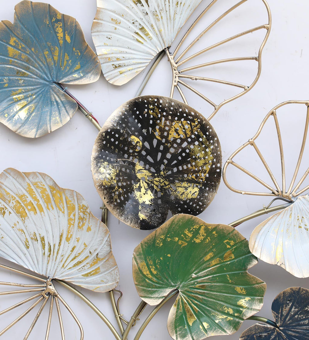 Golden Lotus Leaf LED Wall Art