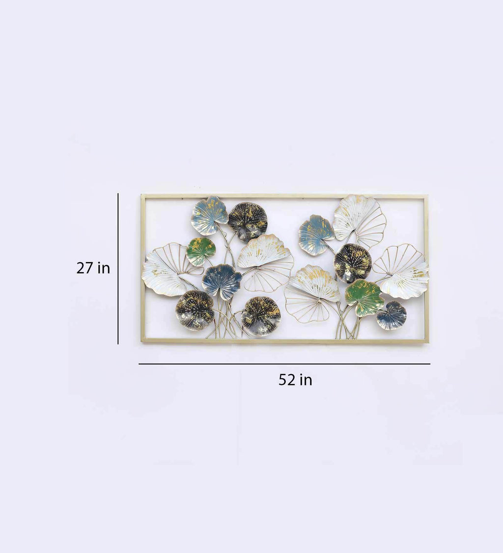 Golden Lotus Leaf LED Wall Art