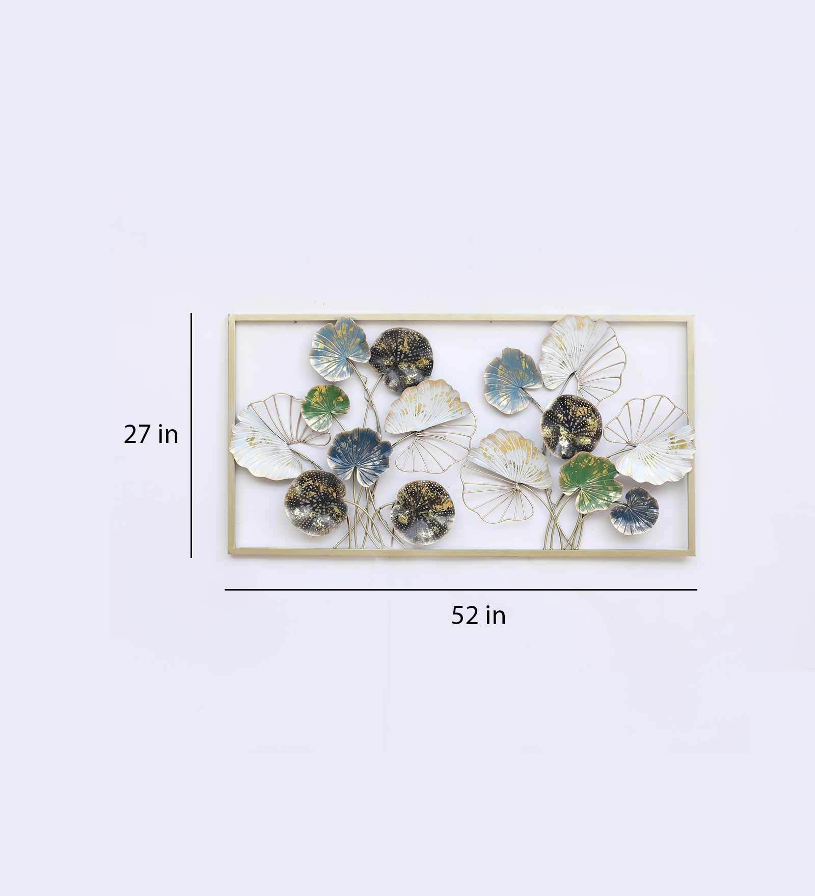 Golden Lotus Leaf LED Wall Art