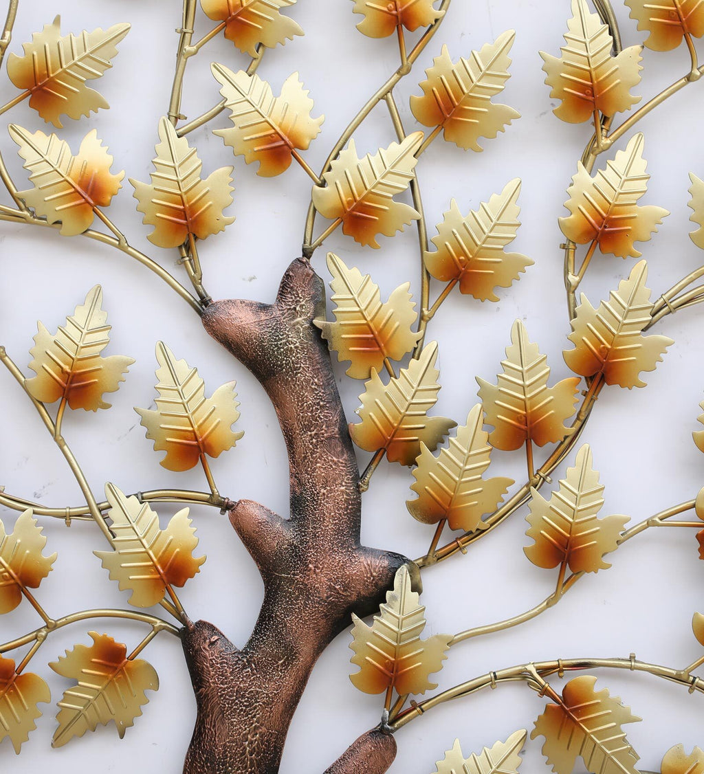 Golden Tree of Life Metal Wall Art with LED Light (40x40 inches)