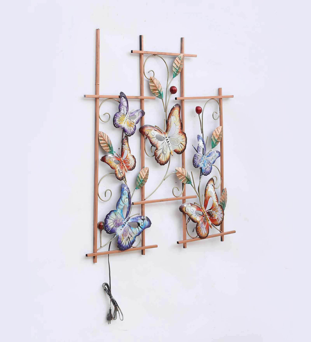 Illuminated Butterfly Harmony Metal Wall Art