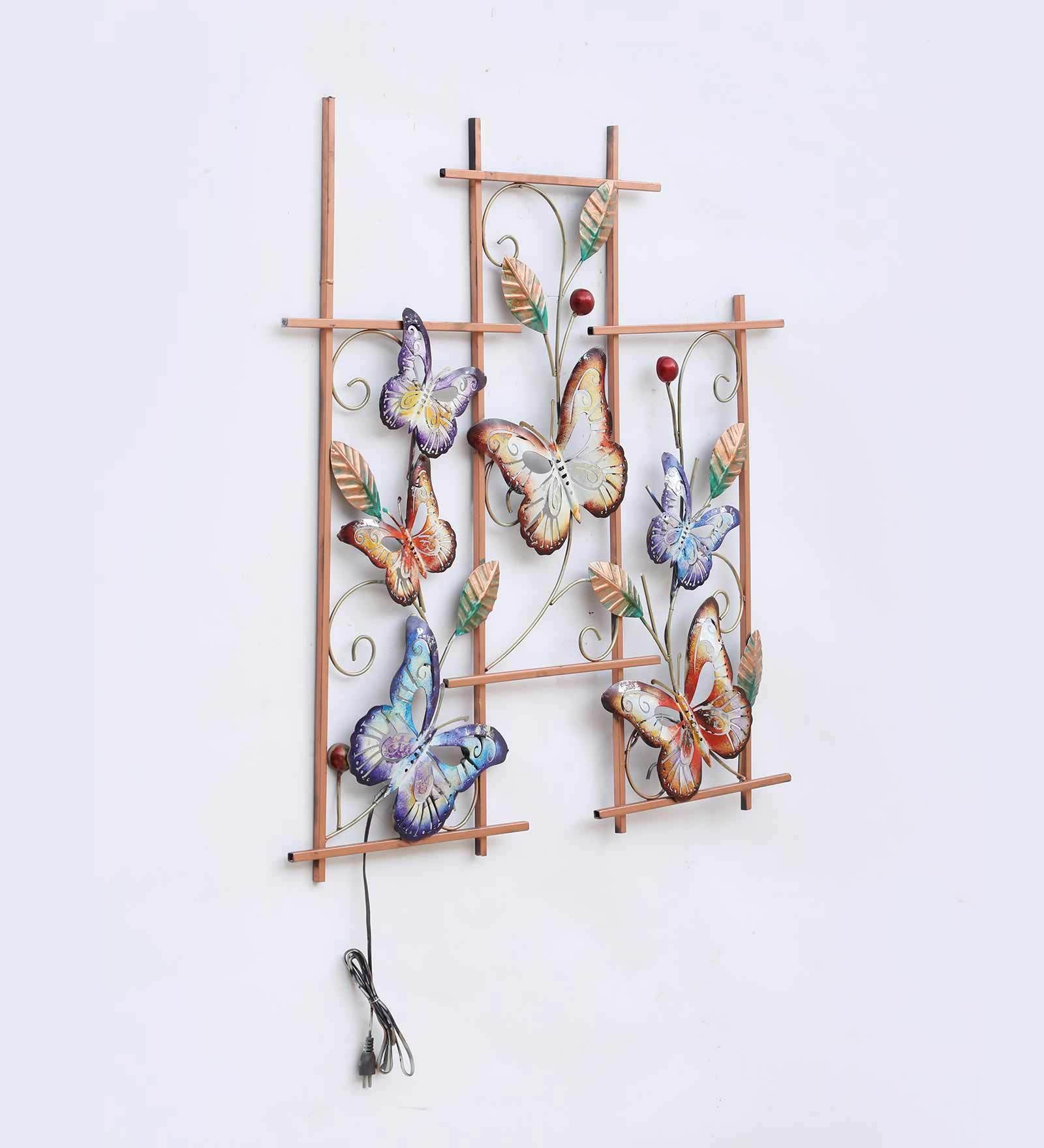 Illuminated Butterfly Harmony Metal Wall Art