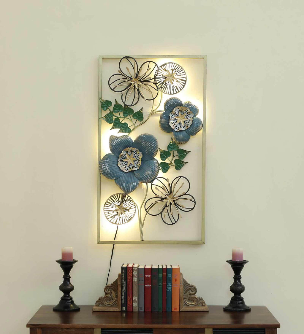 Blossom Elegance Metal Wall Art with LED Lights