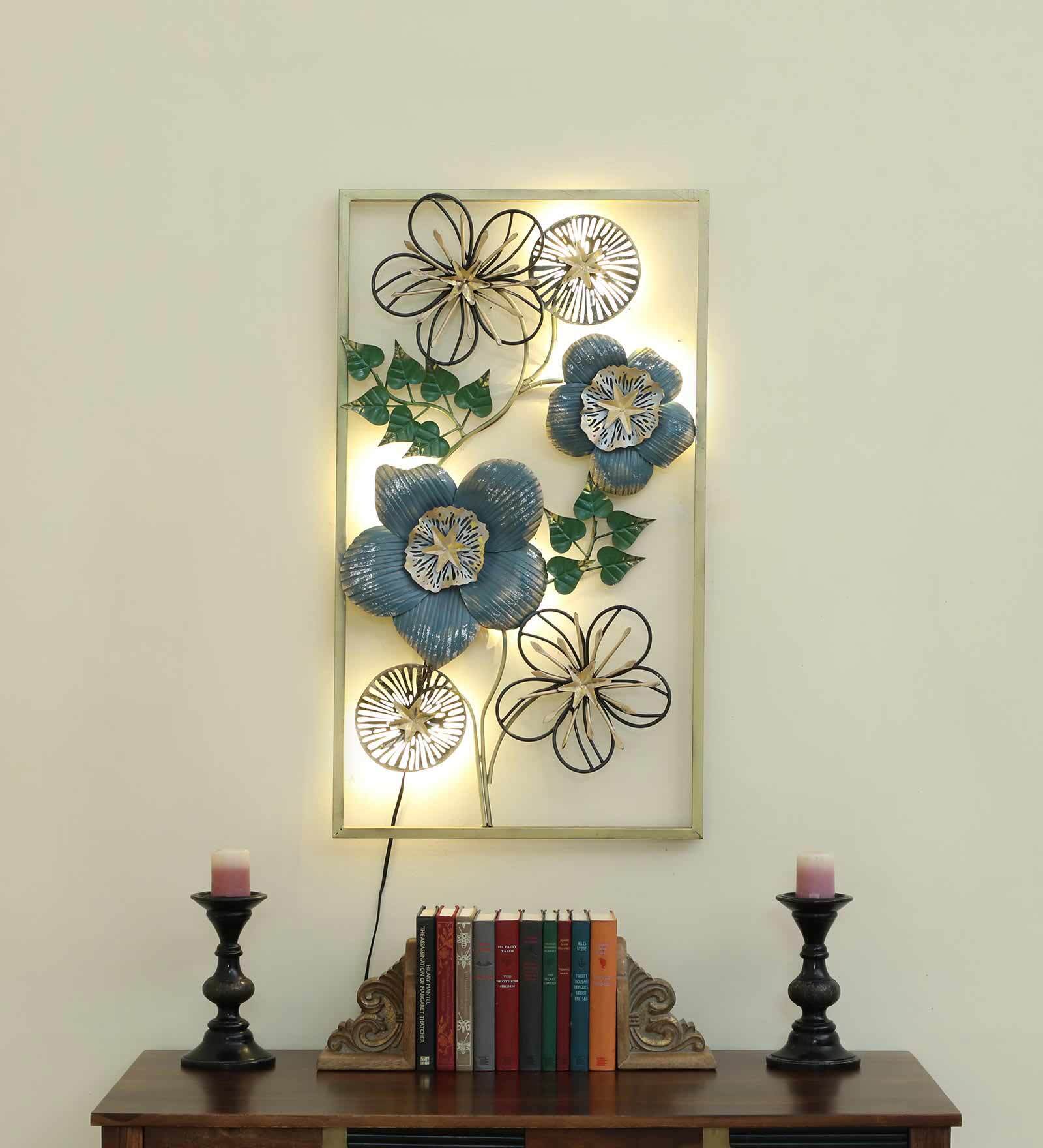 Blossom Elegance Metal Wall Art with LED Lights