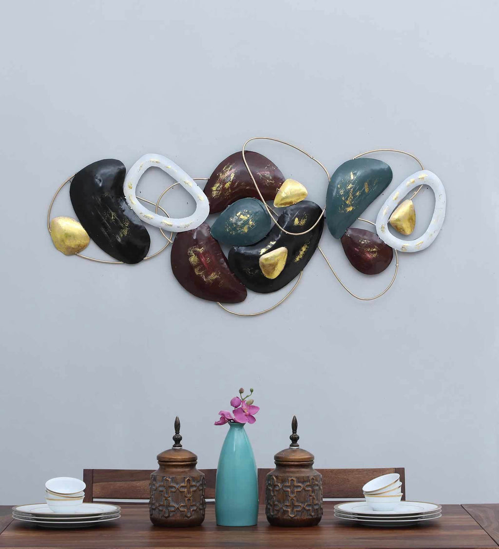 Abstract Waves Metal Wall Art – Multicolor Modern Design