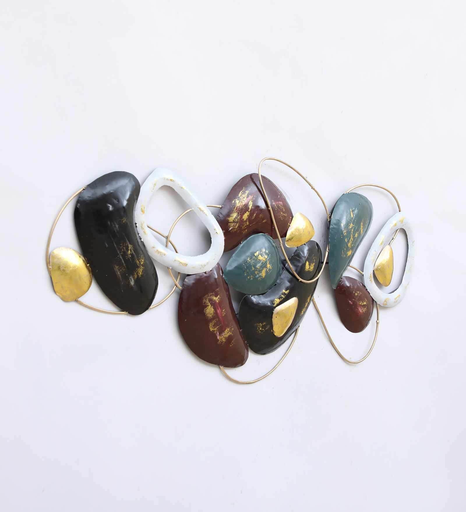 Abstract Waves Metal Wall Art – Multicolor Modern Design