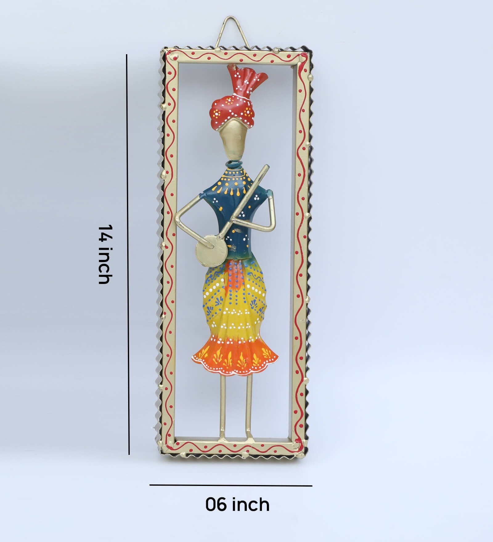 Handcrafted Rajasthani Musician Wall Hanging Set (Set of 3) – 14x6 Inches Each