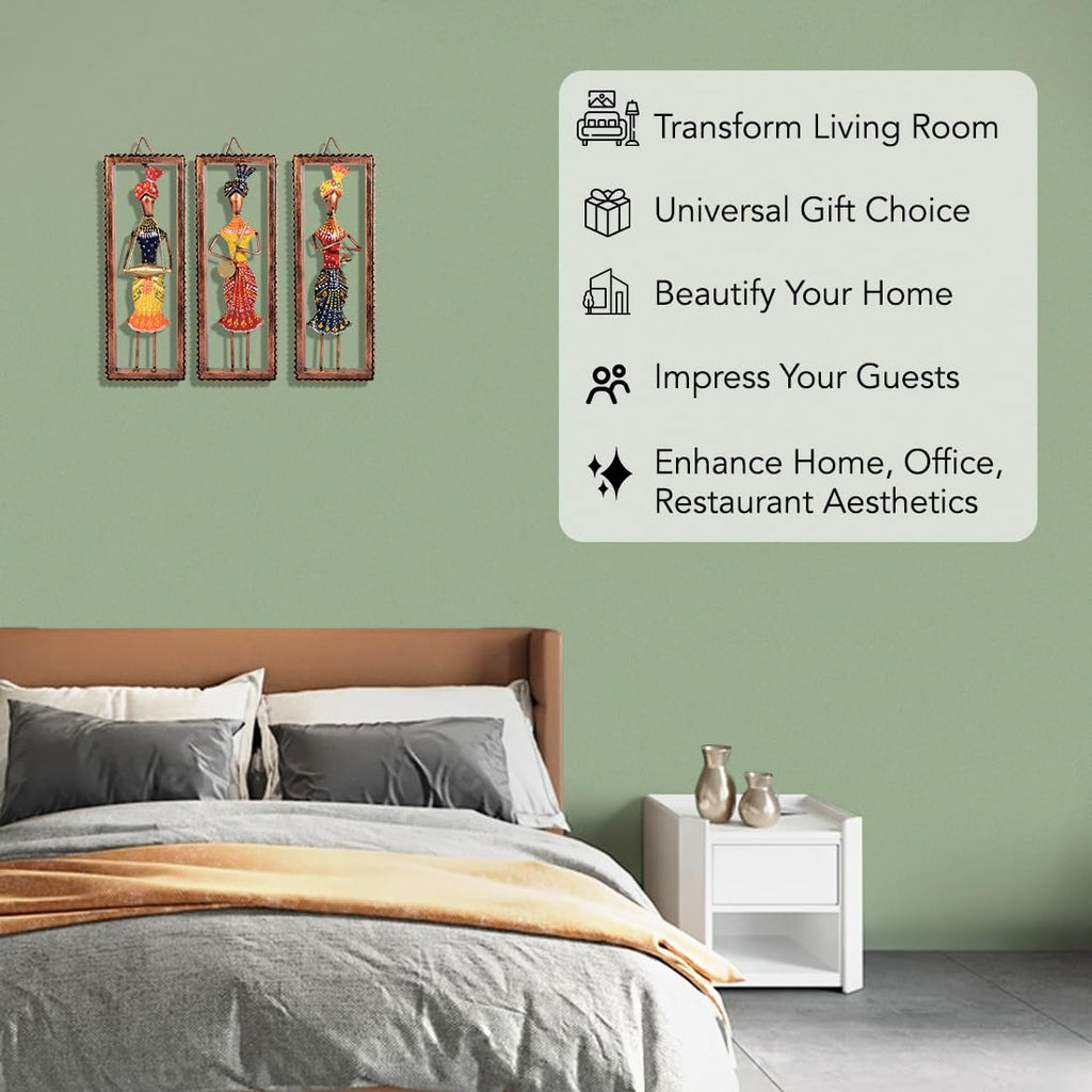 Handcrafted Rajasthani Musician Wall Frame Set – Traditional Folk Art (Set of 3)