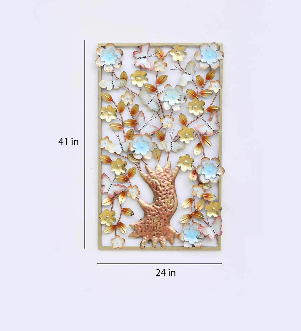 Blooming Tree Metal Wall Art with LED Lights