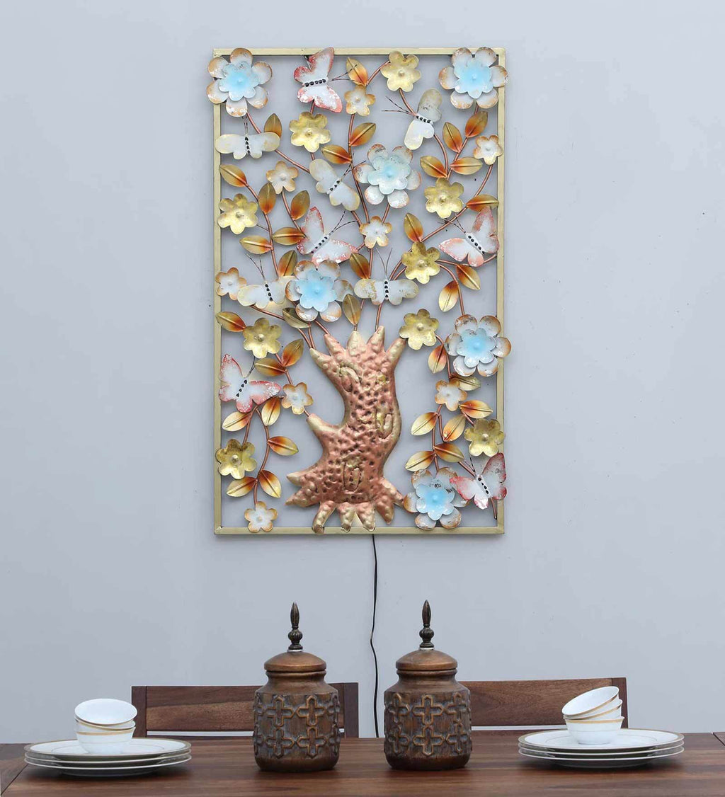 Blooming Tree Metal Wall Art with LED Lights