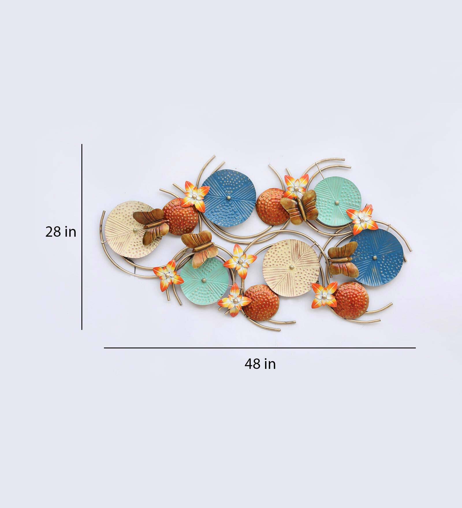 Vibrant Floral Harmony Metal Wall Art with LED Light