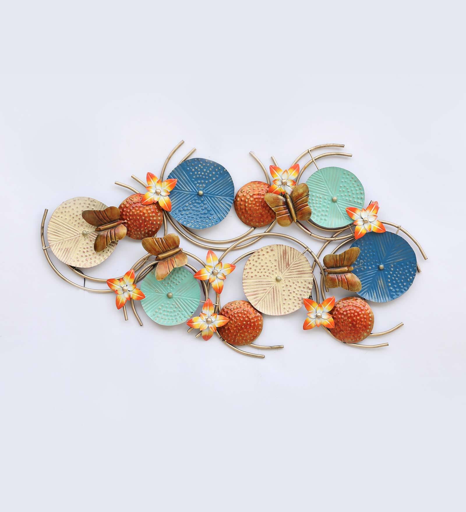 Vibrant Floral Harmony Metal Wall Art with LED Light