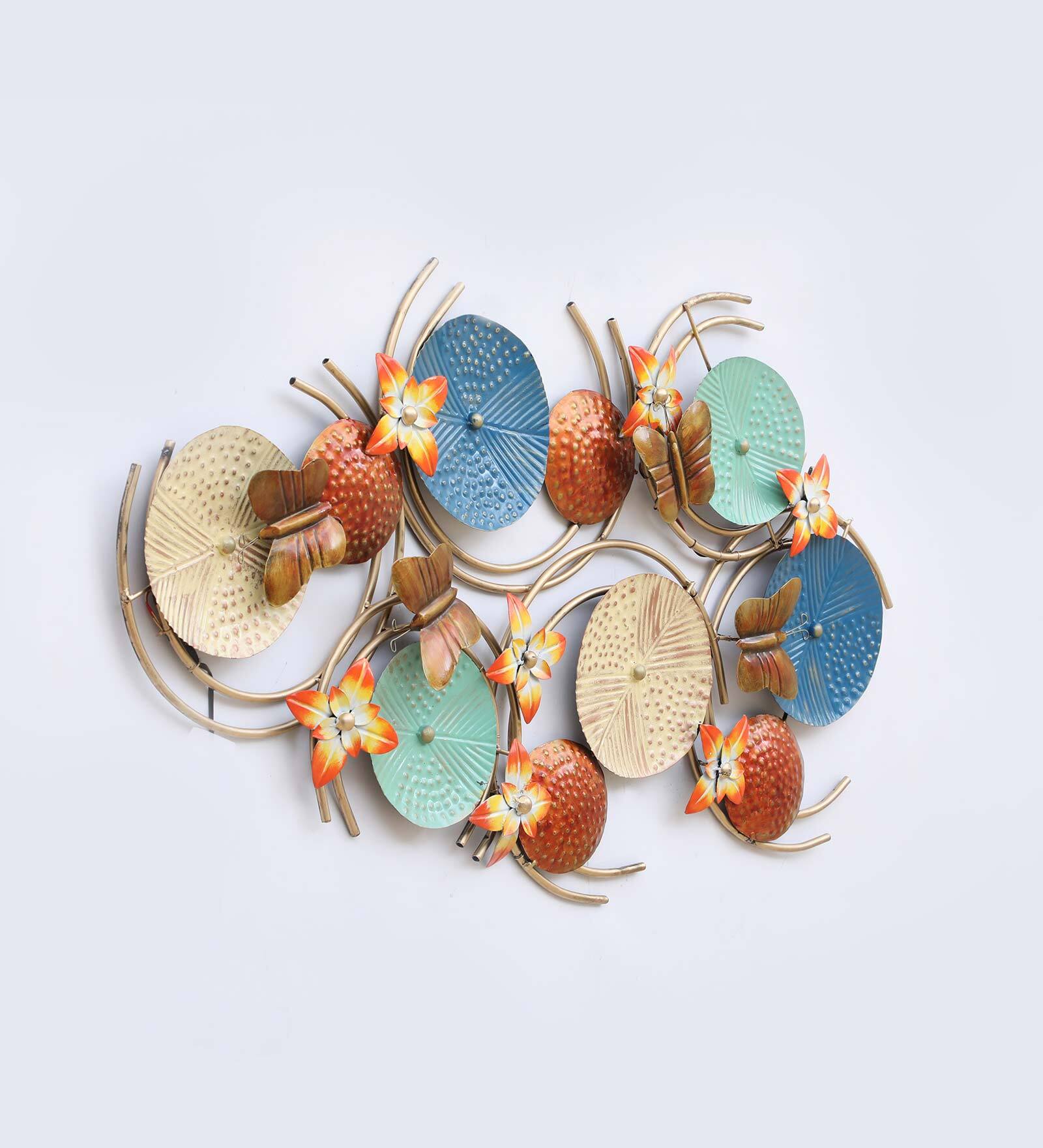 Vibrant Floral Harmony Metal Wall Art with LED Light