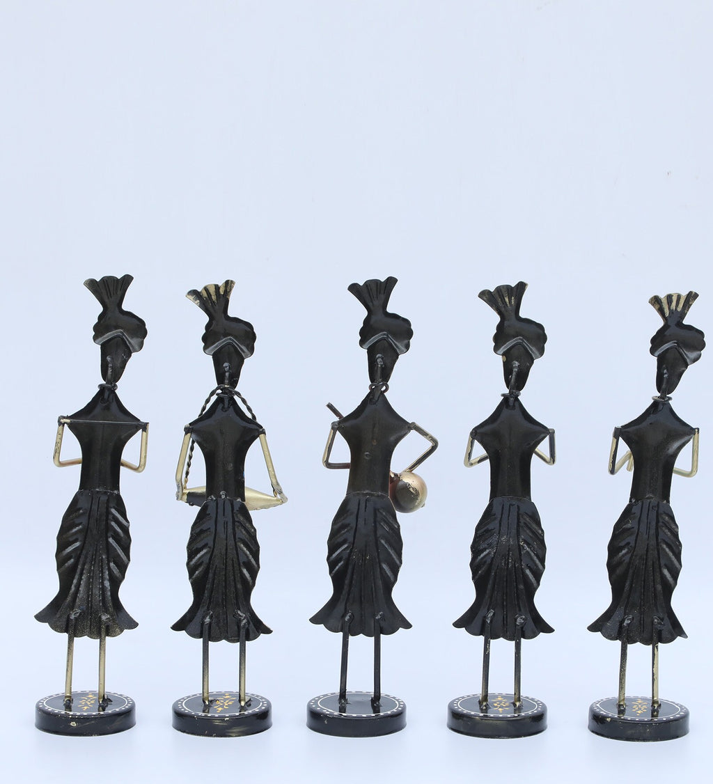 Colorful Rajasthani Musician Set – Handcrafted Metal Figurines (Set of 5)