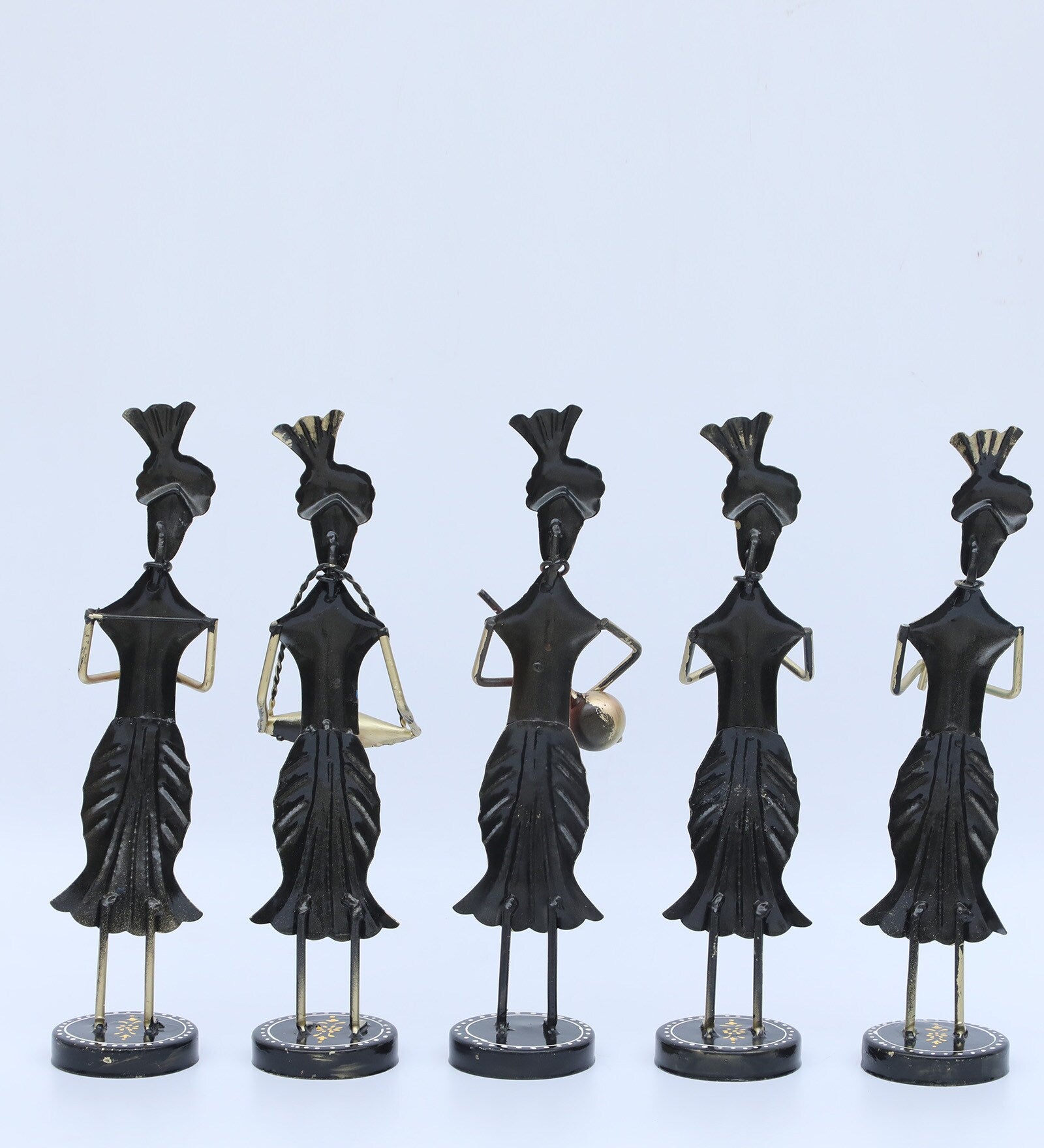Colorful Rajasthani Musician Set – Handcrafted Metal Figurines (Set of 5)