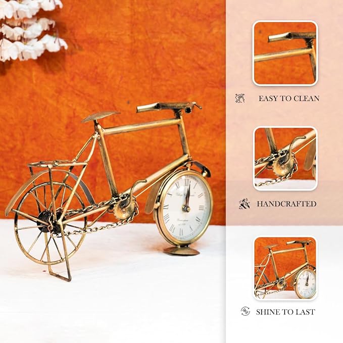 Vintage Bicycle Metal Table Clock